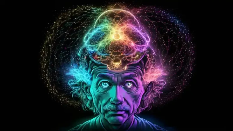 Einstein's Brain Had a Thicker Corpus Callosum, Digital Art, Ayahuasca Visions