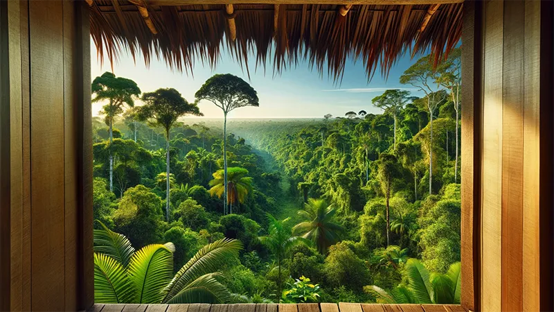 Amazonas-Regenwald, Blick aus dem Fenster